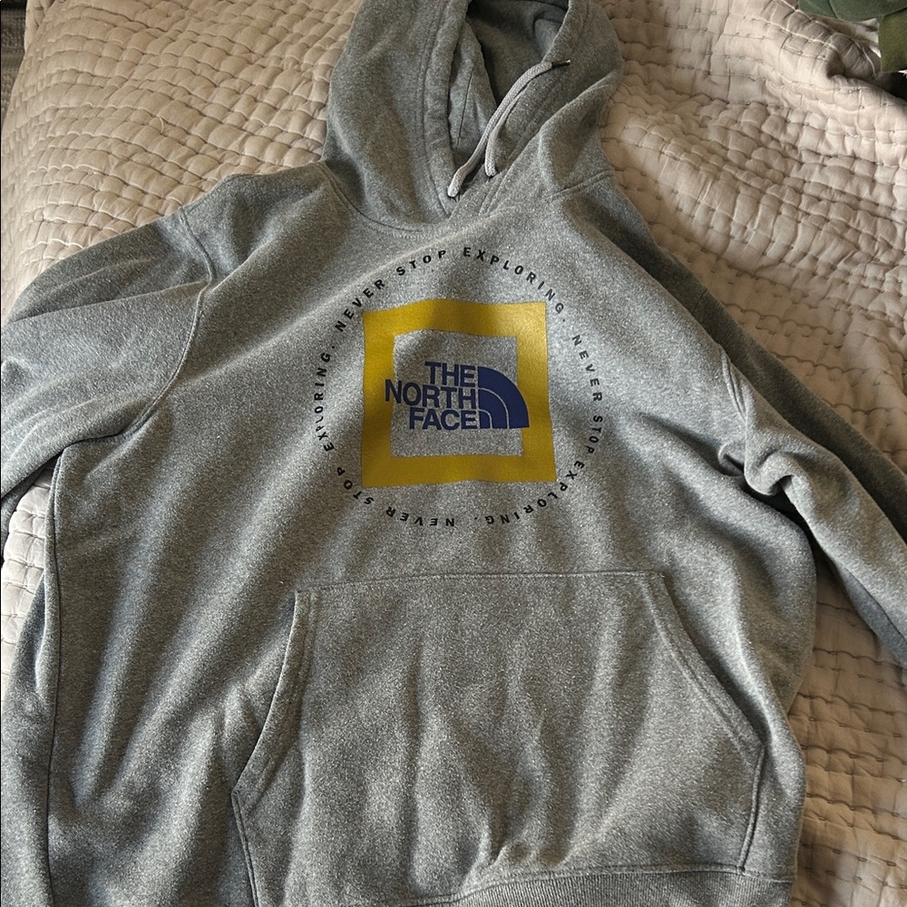 The North Face Gray and Yellow Hoodie